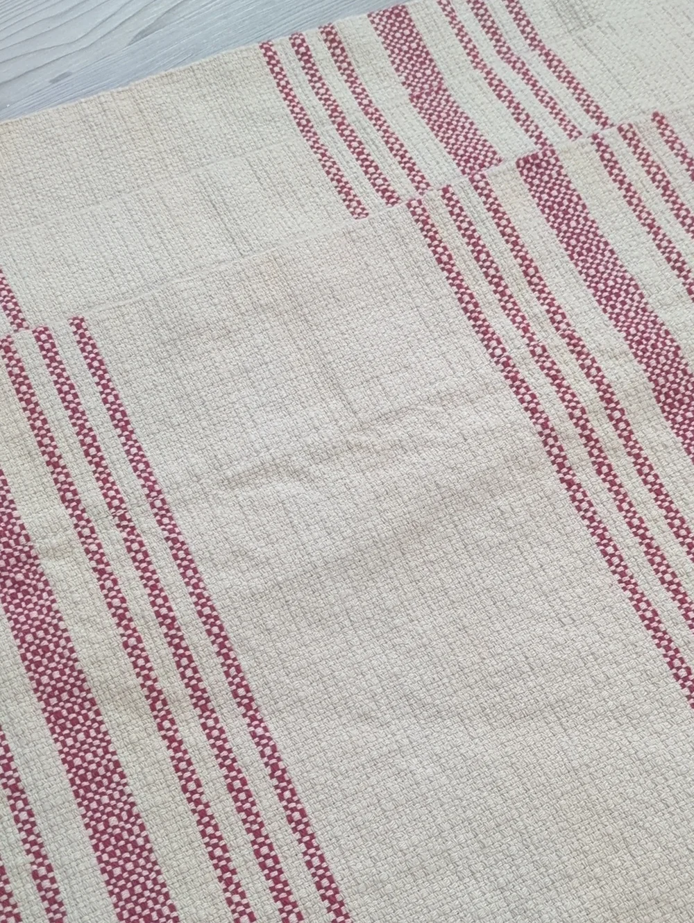 Pottery Barn Red Stripe Cotton Cafe Curtains Valances 50x13 Set of 7 Rustic Farm